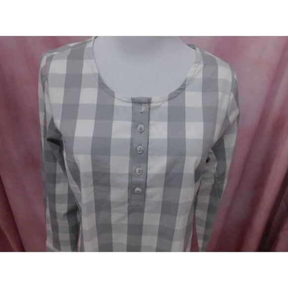 SALE NWT Christopher & Banks Petite Checkered Blouse Women Small Gray - Picture 2 of 14